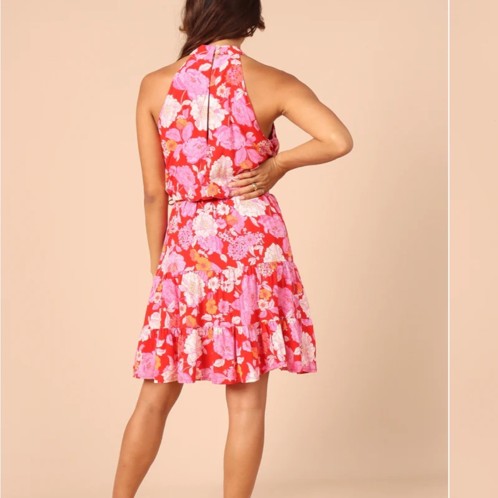 NWT Petal & Pup – Pristine Mini Dress (Red Floral)